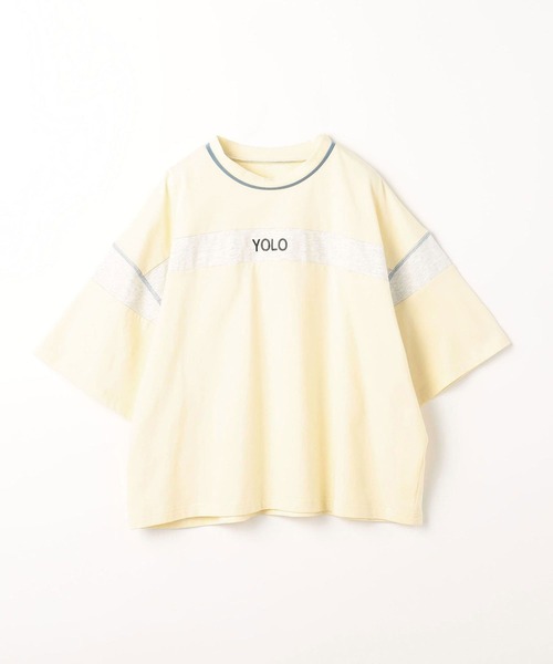 179/WG（イチナナキュウダブルジー）の「バイカラーラインTシャツ（Tシャツ/カットソー・レディース・オートミール/イエロー/ネイビー/オフホワイト・FREE）」の5枚目の写真