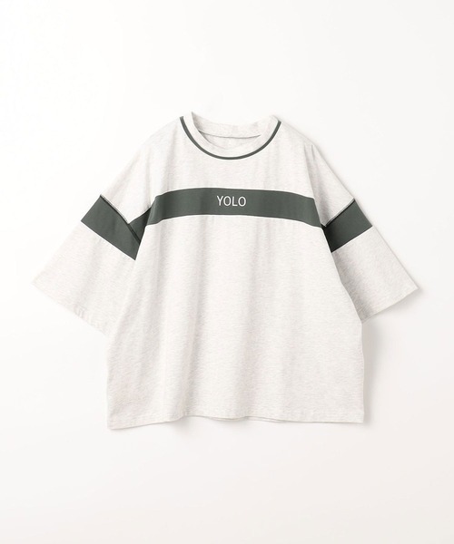 179/WG（イチナナキュウダブルジー）の「バイカラーラインTシャツ（Tシャツ/カットソー・レディース・オートミール/イエロー/ネイビー/オフホワイト・FREE）」の8枚目の写真