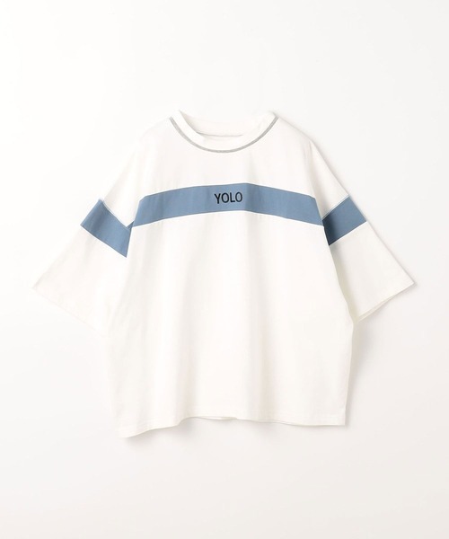 179/WG（イチナナキュウダブルジー）の「バイカラーラインTシャツ（Tシャツ/カットソー・レディース・オートミール/イエロー/ネイビー/オフホワイト・FREE）」の16枚目の写真