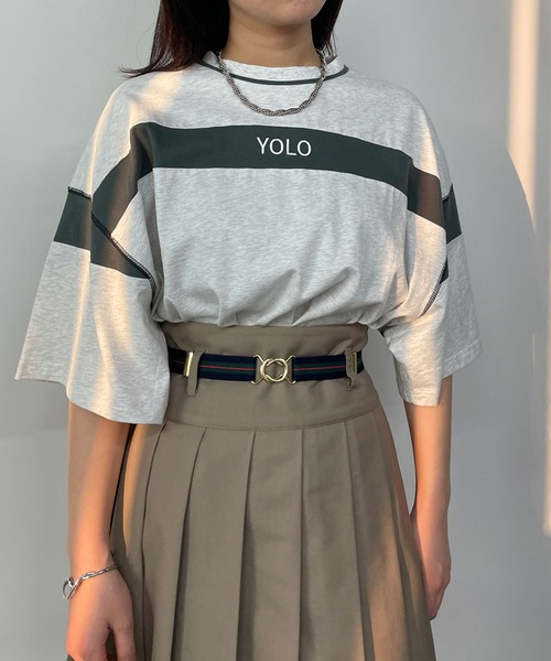 179/WG（イチナナキュウダブルジー）の「バイカラーラインTシャツ（Tシャツ/カットソー・レディース・オートミール/イエロー/ネイビー/オフホワイト・FREE）」の10枚目の写真