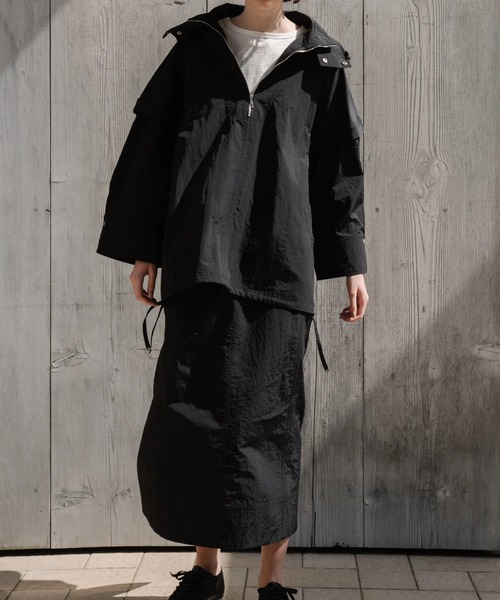 WILLFULLY（ウィルフリー）の「bi color stitch flap pocket pencil nylon SK（スカート・レディース・アイボリー/ブラック・FREE）」の17枚目の写真