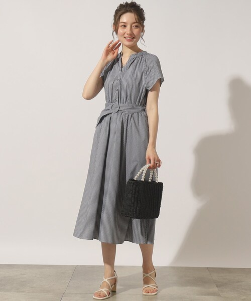 couture brooch（クチュールブローチ）の「◆【大人っぽさと可愛らしさを両得】先染めシャツワンピース（ワンピース・レディース・ブラック系1/ダークグリーン系1/ベージュ系その他4/サックスブルー系2・36/38/40/42）」の18枚目の写真