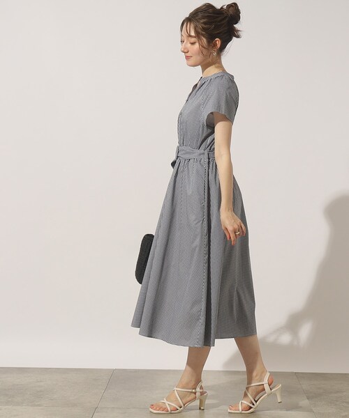 couture brooch（クチュールブローチ）の「◆【大人っぽさと可愛らしさを両得】先染めシャツワンピース（ワンピース・レディース・ブラック系1/ダークグリーン系1/ベージュ系その他4/サックスブルー系2・36/38/40/42）」の19枚目の写真