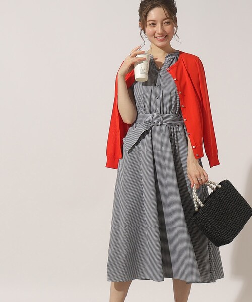 couture brooch（クチュールブローチ）の「◆【大人っぽさと可愛らしさを両得】先染めシャツワンピース（ワンピース・レディース・ブラック系1/ダークグリーン系1/ベージュ系その他4/サックスブルー系2・36/38/40/42）」の21枚目の写真