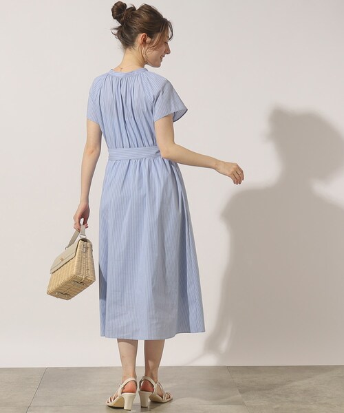 couture brooch（クチュールブローチ）の「◆【大人っぽさと可愛らしさを両得】先染めシャツワンピース（ワンピース・レディース・ブラック系1/ダークグリーン系1/ベージュ系その他4/サックスブルー系2・36/38/40/42）」の5枚目の写真