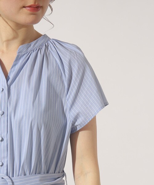 couture brooch（クチュールブローチ）の「◆【大人っぽさと可愛らしさを両得】先染めシャツワンピース（ワンピース・レディース・ブラック系1/ダークグリーン系1/ベージュ系その他4/サックスブルー系2・36/38/40/42）」の16枚目の写真