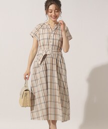 couture brooch | 【大人っぽさと可愛らしさを両得】先染めシャツワンピース(ワンピース)