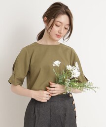 DRESKIP | 【イージーケア】着心地さらり リネンライクお袖タックブラウス(シャツ/ブラウス)