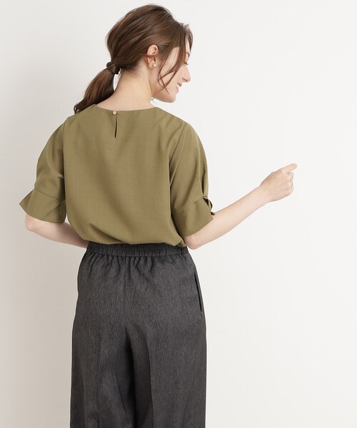 DRESKIP(ドレスキップ)の「◆【イージーケア】着心地さらり リネンライクお袖タックブラウス(シャツ/ブラウス・レディース・カーキ/ネイビー/グリーン/ライトグレー・02/03/04)」の21枚目の写真