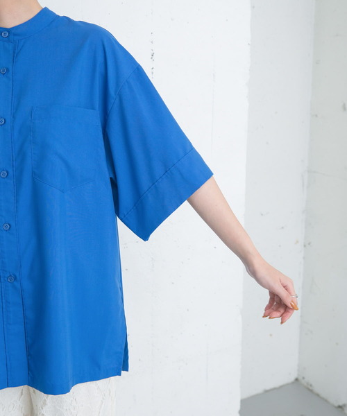 KBF(ケイビーエフ)の「BACKギャザーワイドシャツ(シャツ/ブラウス・レディース・ネイビー/オフホワイト/ブルー/グリーン系その他・ONE)」の12枚目の写真