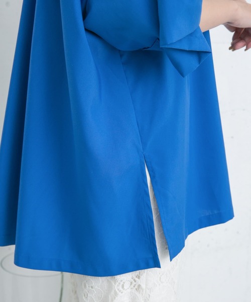 KBF(ケイビーエフ)の「BACKギャザーワイドシャツ(シャツ/ブラウス・レディース・ネイビー/オフホワイト/ブルー/グリーン系その他・ONE)」の13枚目の写真