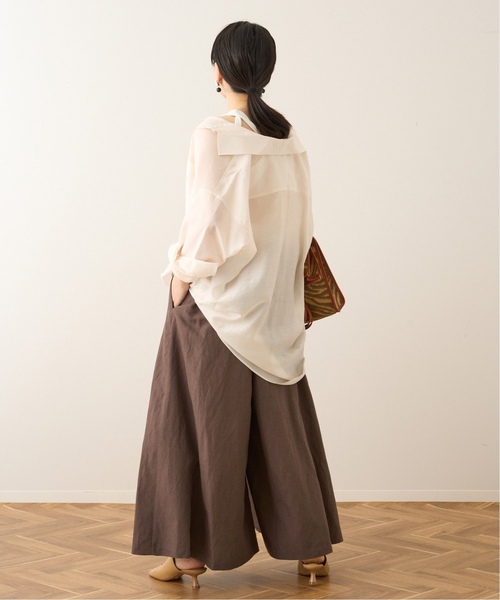 journal standard L'essage（ジャーナルスタンダードレサージュ）の「《追加2》麻キャンブリックキュロットパンツ（その他パンツ・レディース・ブラウン/グリーン/ブラック・36/38）」の4枚目の写真