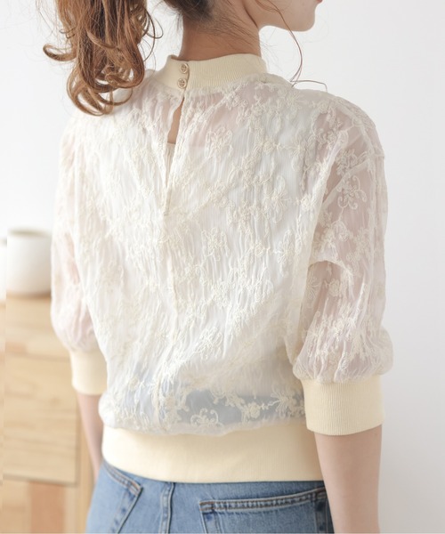 AMELY(エミリー)の「シアー刺繍トップス(その他トップス・レディース・アイボリー/ブラック・フリー)」の13枚目の写真