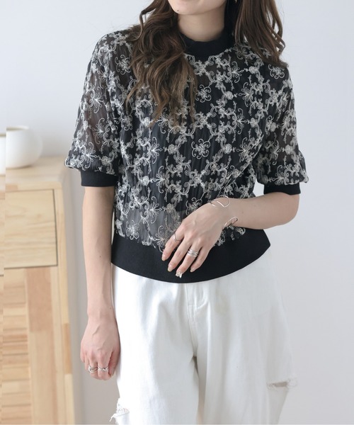 セール】シアー刺繍トップス（その他トップス）｜AMELY