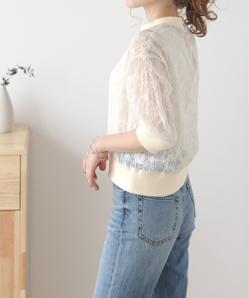 AMELY(エミリー)の「シアー刺繍トップス(その他トップス・レディース・アイボリー/ブラック・フリー)」の11枚目の写真
