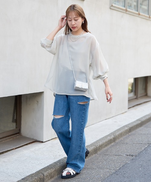 ANAP kids（アナップキッズ）の「シアーチュールトップス+