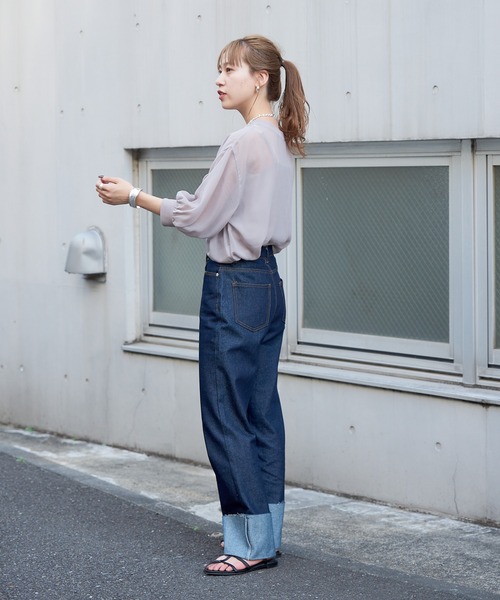 COLONY 2139（コロニートゥーワンスリーナイン）の「SETアイテム / 半袖シアートップス＆キャミソールセット（シャツ/ブラウス・レディース・ブラック/グレー/ベージュ・FREE）」の21枚目の写真