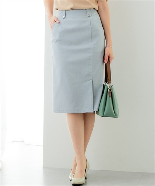 7days Life Styling(セブンデイズライフスタイリング)の「サラサラ裏メッシュ綿混ストレッチミディ丈タイトスカート(接触冷感・吸汗速乾・ストレッチ・UVカット)(スカート・レディース・ブラック/ベージュ/ネイビー/グリーン/グレー・S/LL/L/M)」の3枚目の写真