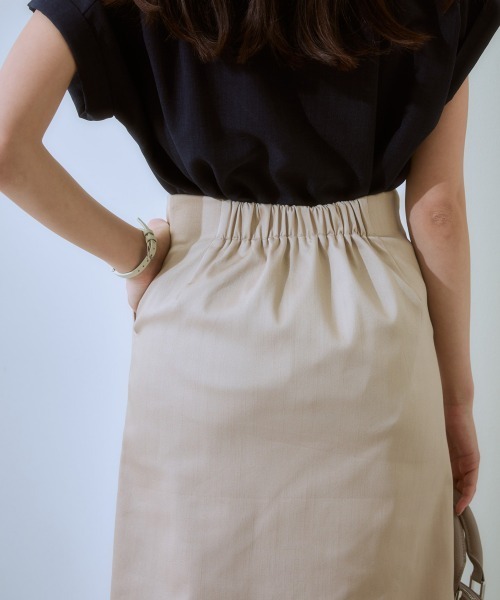 7days Life Styling(セブンデイズライフスタイリング)の「サラサラ裏メッシュ綿混ストレッチミディ丈タイトスカート(接触冷感・吸汗速乾・ストレッチ・UVカット)(スカート・レディース・ブラック/ベージュ/ネイビー/グリーン/グレー・S/LL/L/M)」の18枚目の写真