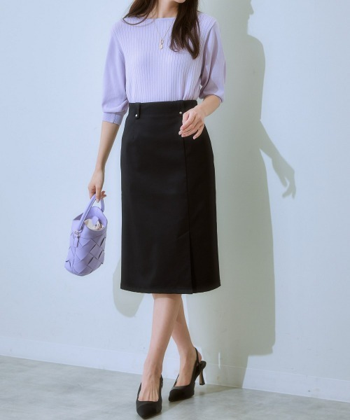 7days Life Styling(セブンデイズライフスタイリング)の「サラサラ裏メッシュ綿混ストレッチミディ丈タイトスカート(接触冷感・吸汗速乾・ストレッチ・UVカット)(スカート・レディース・ブラック/ベージュ/ネイビー/グリーン/グレー・S/LL/L/M)」の20枚目の写真