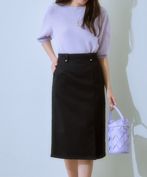 7days Life Styling(セブンデイズライフスタイリング)の「サラサラ裏メッシュ綿混ストレッチミディ丈タイトスカート(接触冷感・吸汗速乾・ストレッチ・UVカット)(スカート・レディース・ブラック/ベージュ/ネイビー/グリーン/グレー・S/LL/L/M)」の21枚目の写真