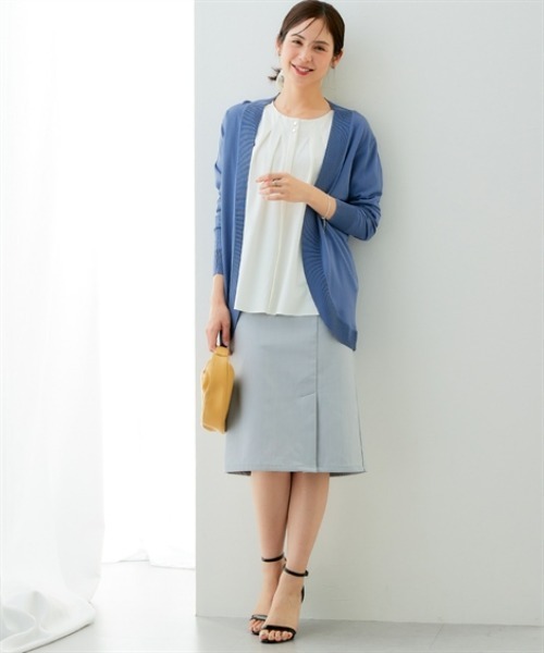 7days Life Styling(セブンデイズライフスタイリング)の「サラサラ裏メッシュ綿混ストレッチミディ丈タイトスカート(接触冷感・吸汗速乾・ストレッチ・UVカット)(スカート・レディース・ブラック/ベージュ/ネイビー/グリーン/グレー・S/LL/L/M)」の9枚目の写真