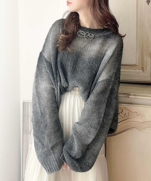 Java(ジャバ)の「《JaVaジャバ 別注》新色追加!抜け感透け×お洒落配色に視線集中。マルチウェイ グラデーション メッシュ編みニット(ニット/セーター・レディース・グリーン/グレー/ブラウン/オレンジ/ブルー/パープル/ベージュ/ブラック/ライトブルー・X-LARGE/SMALL/MEDIUM/LARGE)」の16枚目の写真