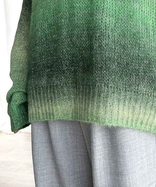 Java(ジャバ)の「《JaVaジャバ 別注》新色追加!抜け感透け×お洒落配色に視線集中。マルチウェイ グラデーション メッシュ編みニット(ニット/セーター・レディース・グリーン/グレー/ブラウン/オレンジ/ブルー/パープル/ベージュ/ブラック/ライトブルー・X-LARGE/SMALL/MEDIUM/LARGE)」の22枚目の写真