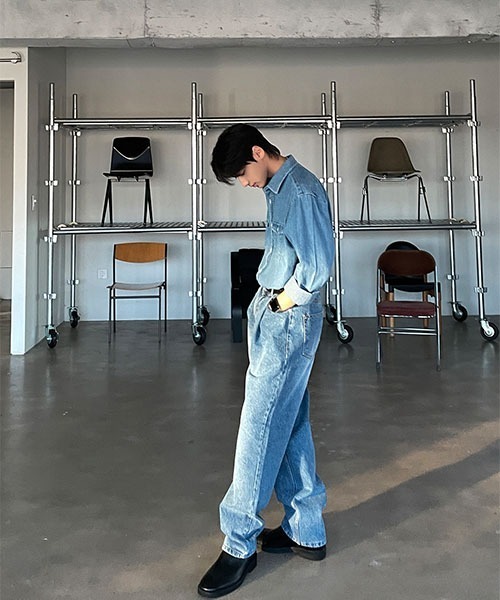 ASCLO(エジュクロ)の「【THE KLOBAL STAGE 韓国アイドル着用】ASCLO Digan Classic Denim Shirt(シャツ/ブラウス・メンズ・ダークブルー・MEDIUM/LARGE)」の12枚目の写真