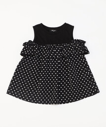 COMME CA ISM（コムサイズム）の「水玉　オフショルダープルオーバー（Tシャツ/カットソー・キッズ）」