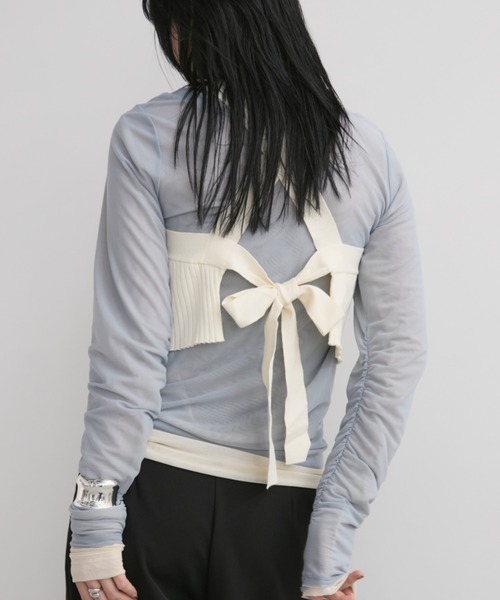 chieko+ luxe knit 03 bustier ニットビスチェホワイト chieko+ luxe