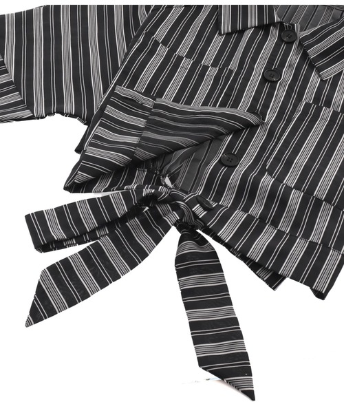 ANAP（アナップ）の「バックリボンクロップドストライプトップスブラウス（シャツ/ブラウス・レディース・ホワイト/ブラック・FREE）」の14枚目の写真