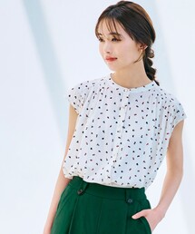 grove | ヴィンテージサテンフレンチスリーブブラウス(シャツ/ブラウス)