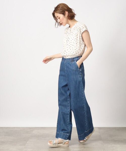 grove(グローブ)の「◆ヴィンテージサテンフレンチスリーブブラウス(シャツ/ブラウス・レディース・アイボリー/チャコール/アイボリー系/アイボリー系4/サックスブルー系・02/03/01/04/05)」の9枚目の写真