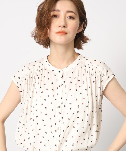 grove(グローブ)の「◆ヴィンテージサテンフレンチスリーブブラウス(シャツ/ブラウス・レディース・アイボリー/チャコール/アイボリー系/アイボリー系4/サックスブルー系・02/03/01/04/05)」の11枚目の写真