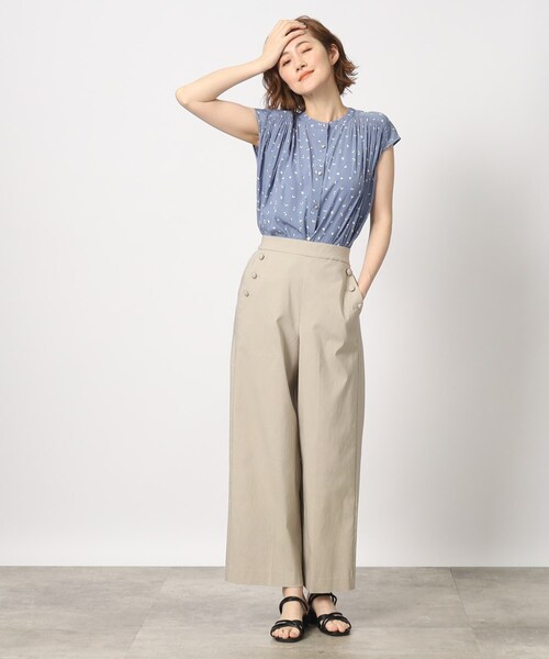 grove(グローブ)の「◆ヴィンテージサテンフレンチスリーブブラウス(シャツ/ブラウス・レディース・アイボリー/チャコール/アイボリー系/アイボリー系4/サックスブルー系・02/03/01/04/05)」の16枚目の写真