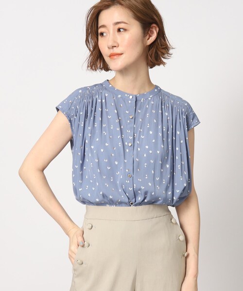 grove(グローブ)の「◆ヴィンテージサテンフレンチスリーブブラウス(シャツ/ブラウス・レディース・アイボリー/チャコール/アイボリー系/アイボリー系4/サックスブルー系・02/03/01/04/05)」の19枚目の写真