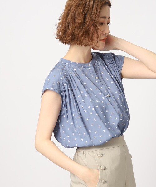 grove(グローブ)の「◆ヴィンテージサテンフレンチスリーブブラウス(シャツ/ブラウス・レディース・アイボリー/チャコール/アイボリー系/アイボリー系4/サックスブルー系・02/03/01/04/05)」の20枚目の写真