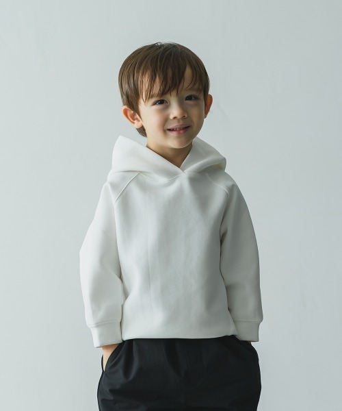riziere（リジェール）の「ダンボールニットフーディー（パーカー・キッズ・ホワイト/カーキ/グレイッシュベージュ/ブラック・120/110/90/100/140/130/150）」の2枚目の写真