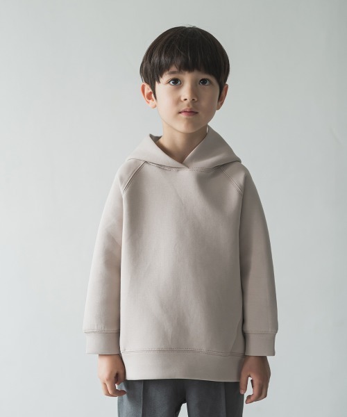 riziere（リジェール）の「ダンボールニットフーディー（パーカー・キッズ・ホワイト/カーキ/グレイッシュベージュ/ブラック・120/110/90/100/140/130/150）」の4枚目の写真
