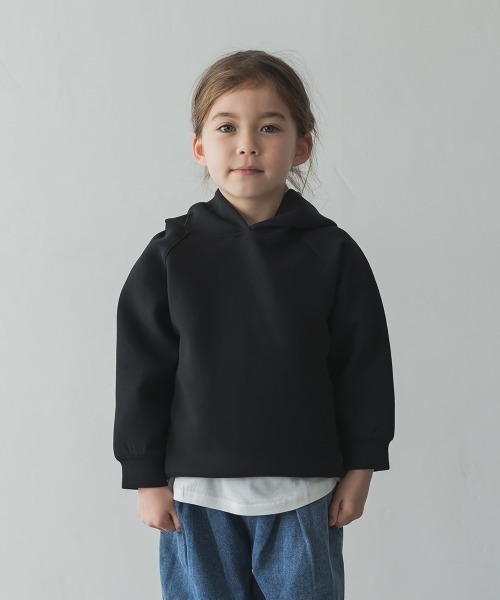 riziere（リジェール）の「ダンボールニットフーディー（パーカー・キッズ・ホワイト/カーキ/グレイッシュベージュ/ブラック・120/110/90/100/140/130/150）」の3枚目の写真