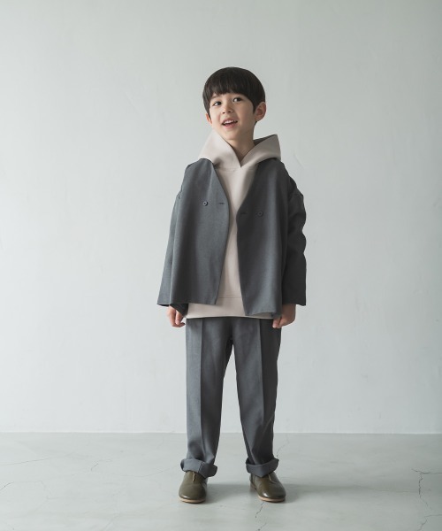 riziere（リジェール）の「ダンボールニットフーディー（パーカー・キッズ・ホワイト/カーキ/グレイッシュベージュ/ブラック・120/110/90/100/140/130/150）」の12枚目の写真