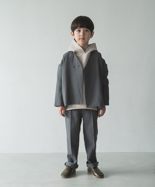 riziere（リジェール）の「ダンボールニットフーディー（パーカー・キッズ・ホワイト/カーキ/グレイッシュベージュ/ブラック・120/110/90/100/140/130/150）」の13枚目の写真