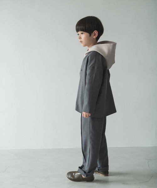 riziere（リジェール）の「ダンボールニットフーディー（パーカー・キッズ・ホワイト/カーキ/グレイッシュベージュ/ブラック・120/110/90/100/140/130/150）」の14枚目の写真