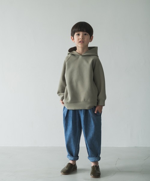 riziere（リジェール）の「ダンボールニットフーディー（パーカー・キッズ・ホワイト/カーキ/グレイッシュベージュ/ブラック・120/110/90/100/140/130/150）」の8枚目の写真
