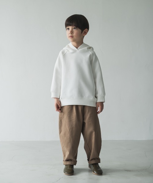 riziere（リジェール）の「ダンボールニットフーディー（パーカー・キッズ・ホワイト/カーキ/グレイッシュベージュ/ブラック・120/110/90/100/140/130/150）」の16枚目の写真