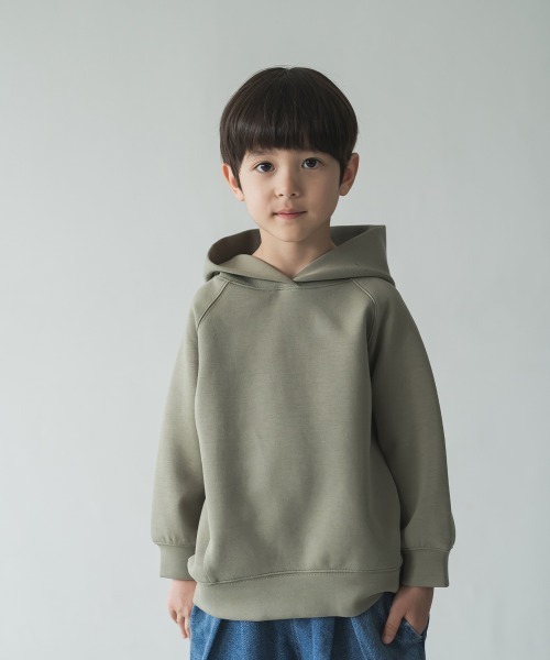 riziere（リジェール）の「ダンボールニットフーディー（パーカー・キッズ・ホワイト/カーキ/グレイッシュベージュ/ブラック・120/110/90/100/140/130/150）」の5枚目の写真