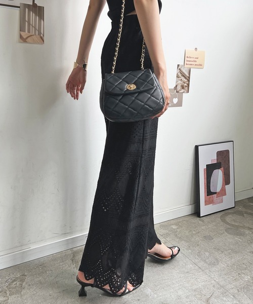 Futier land（フューティアランド）の「レースワイドパンツ（その他パンツ・レディース・ブラック/アイボリー/イエロー・MEDIUM）」の12枚目の写真