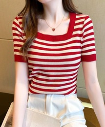 ボーダーサマーニット