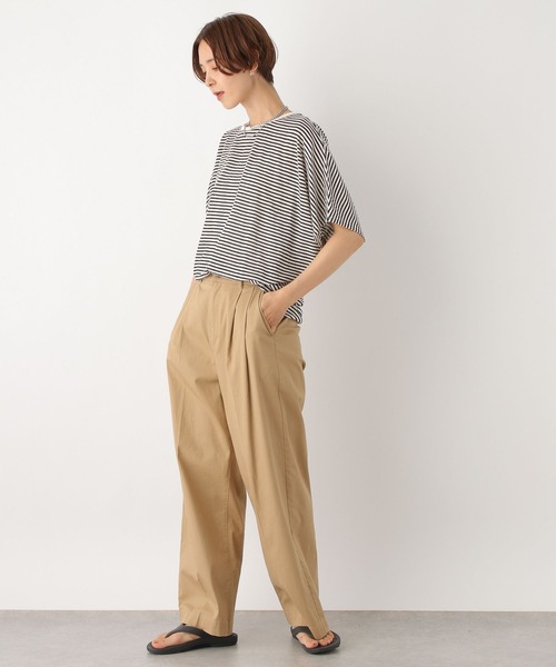 LEPSIM（レプシィム）の「シアーボーダー5分袖ドルマン　964234（Tシャツ/カットソー・レディース・ブルー/ブラウン/ブラック・FREE）」の4枚目の写真